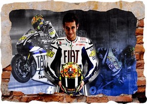 Valentino Rossi 46 Moto Course 3d Smashed Mur Vue Autocollant Poster Vinyle 167 Ebay