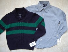 Nautica Boys' Navy Sweater  Shirt 2-Piece Set, Boy Size 4  7, NWT