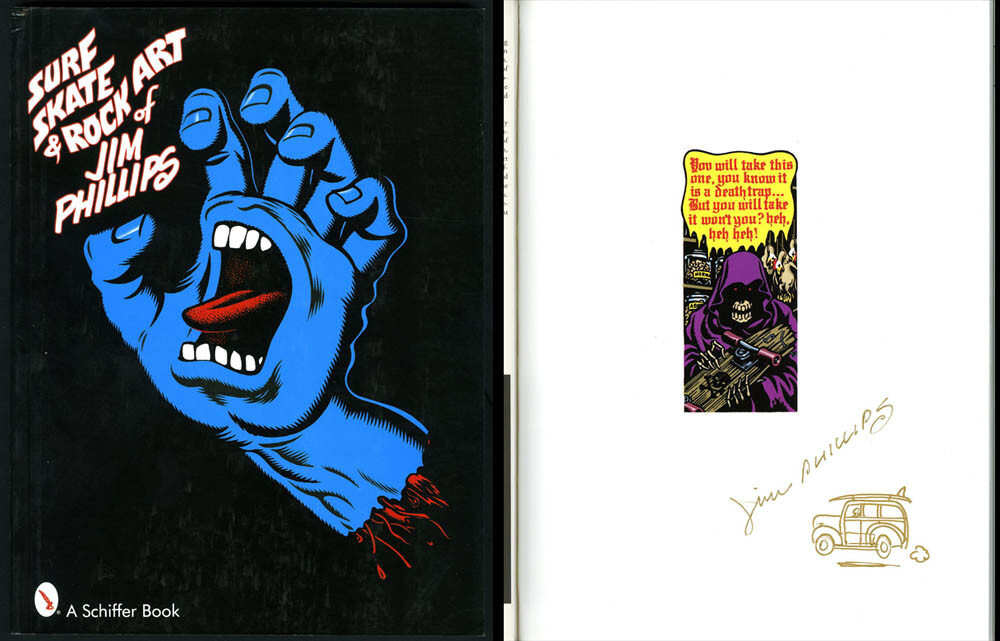 Jim Phillips SIGNED Surf Skate & Rock Art SC Screaming Hand