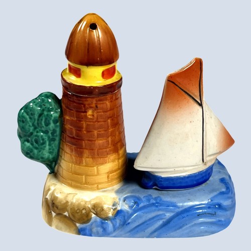 Beautiful Vintage Boat & Lighthouse Salt & Pepper Shaker Set Japan Ceramic - Picture 2 of 6