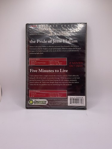 Johnny Cash DVD Double Feature The Pride of Jesse Hallum & Five Minutes to Live - Foto 2 di 2