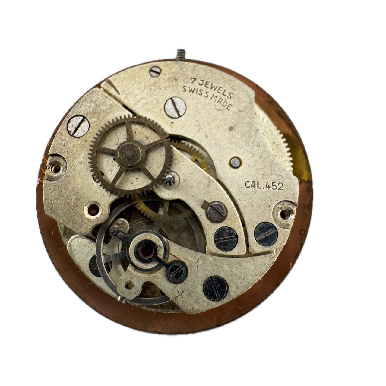 Vintage Oris Orange 7 Jewel Mechanical Men's Wristwatch Movement 452 Swiss