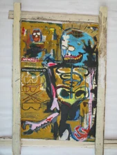 Blind Leroy + Neo Expressionism Painting + Abstract Pop Art On Plywood + AbEx