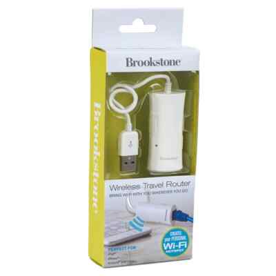 ALLIANZ Brookstone Wireless Travel Router White NEW FAST SHIP