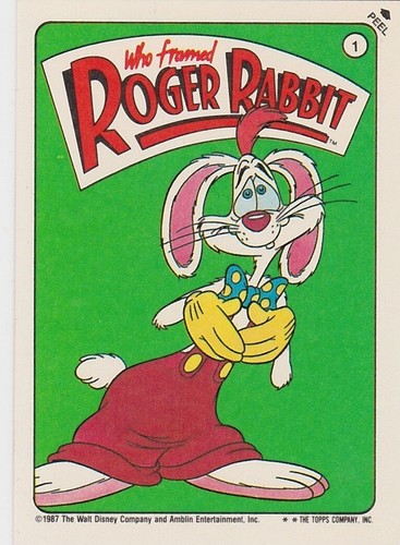 1987 WHO FRAMED ROGER RABBIT SINGLE STICKERS *YOU PICK*