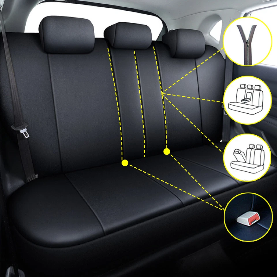 Luxury Faux Leather 5-seat Car Seat Covers, Waterproof Full Set For Volkswagen Foto 4 de 4