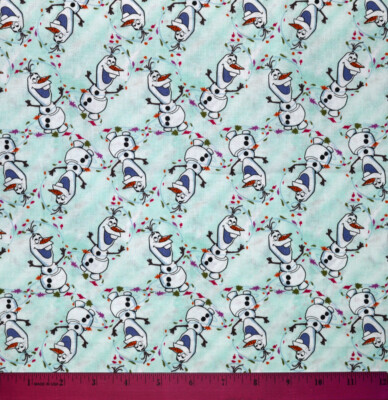 Frozen Olaf Fabric - HALF YARD - 100% Cotton Snowman Winter Autumn Fall Quilting
