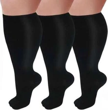 Black S-4XL Compression Socks 20-30 mmHg for Men Women Medical Stockings Socks