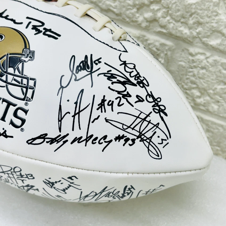 RARE‼ 2009 Baden New Orleans Saints Litho Signed Team Football Drew Brees - Image 3 of 4