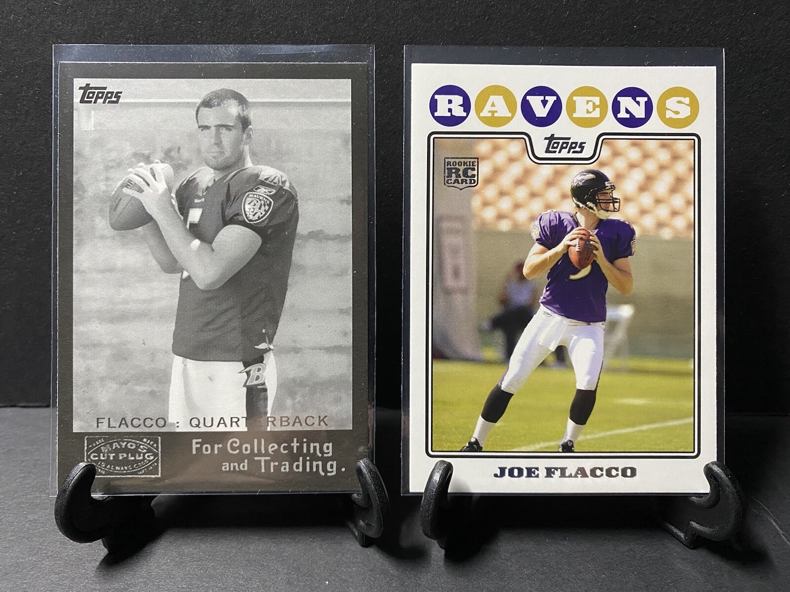 Joe Flacco 2008 Topps Retro Rookies #2 + 2008 Topps Rookie #335 - Ravens