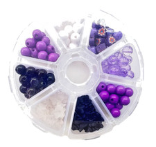 DIY Bead Kit - Purple and white