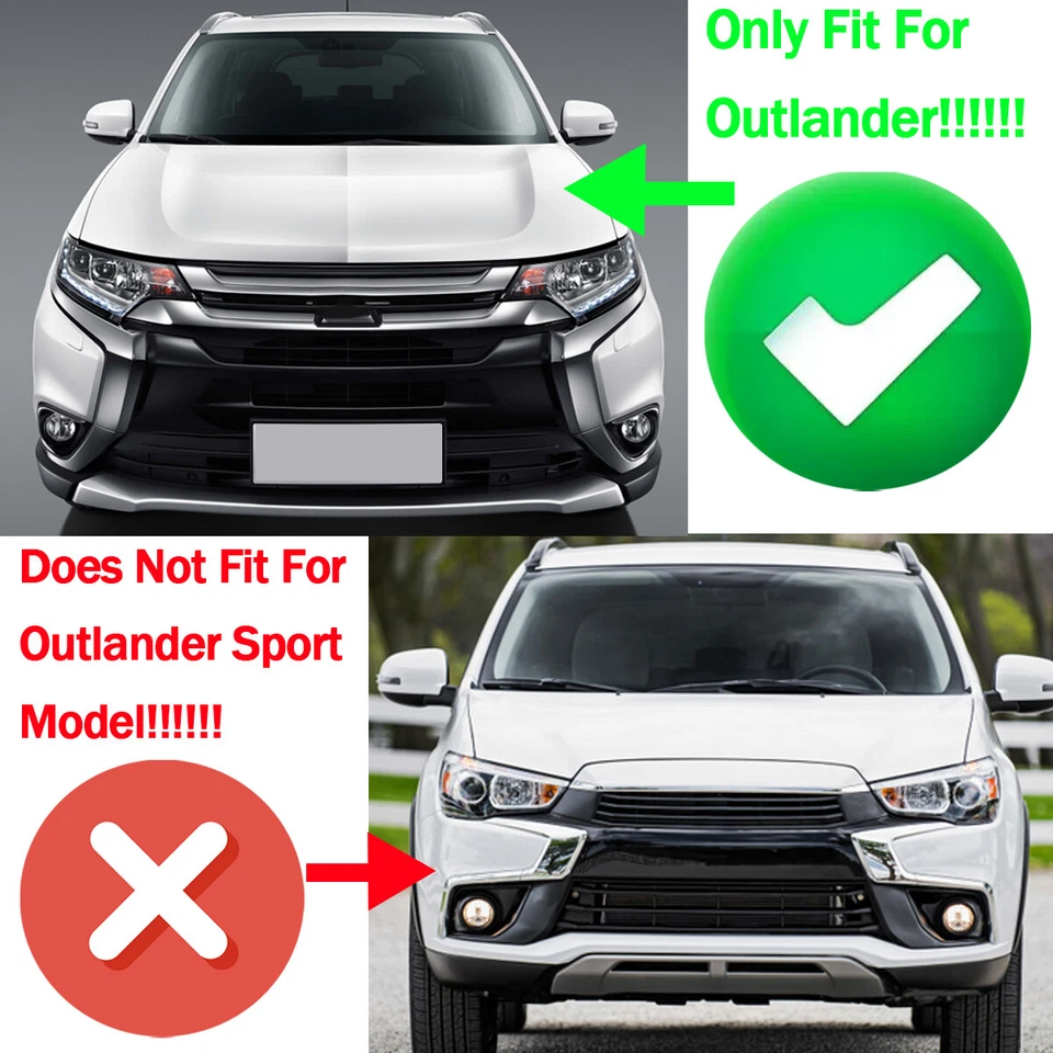 Front Bumper Chrome Trim Molding For 2016-2020 Mitsubishi Outlander 3PCS RH Side Foto 2 de 4
