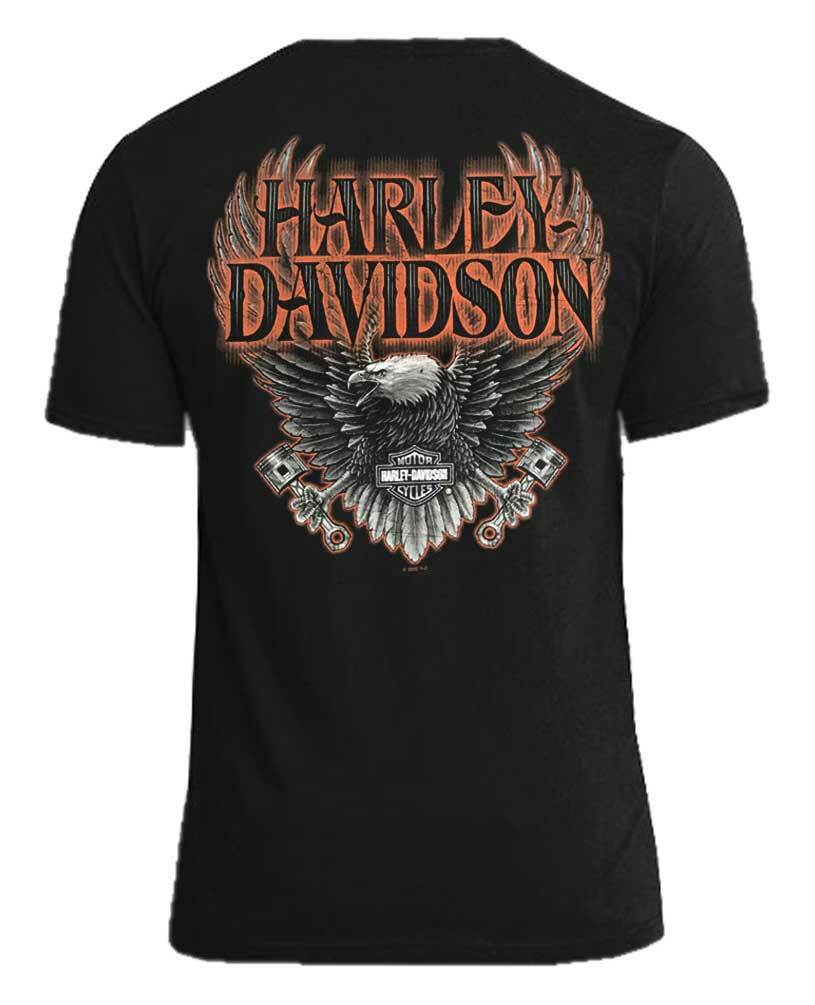 Harley-Davidson Men's Eagle Piston Short Sleeve Crew-Neck