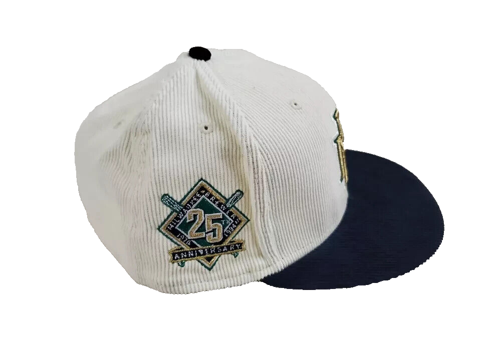 Milwaukee Brewers Hat Off White Corduroy 25 Anniversary New Era