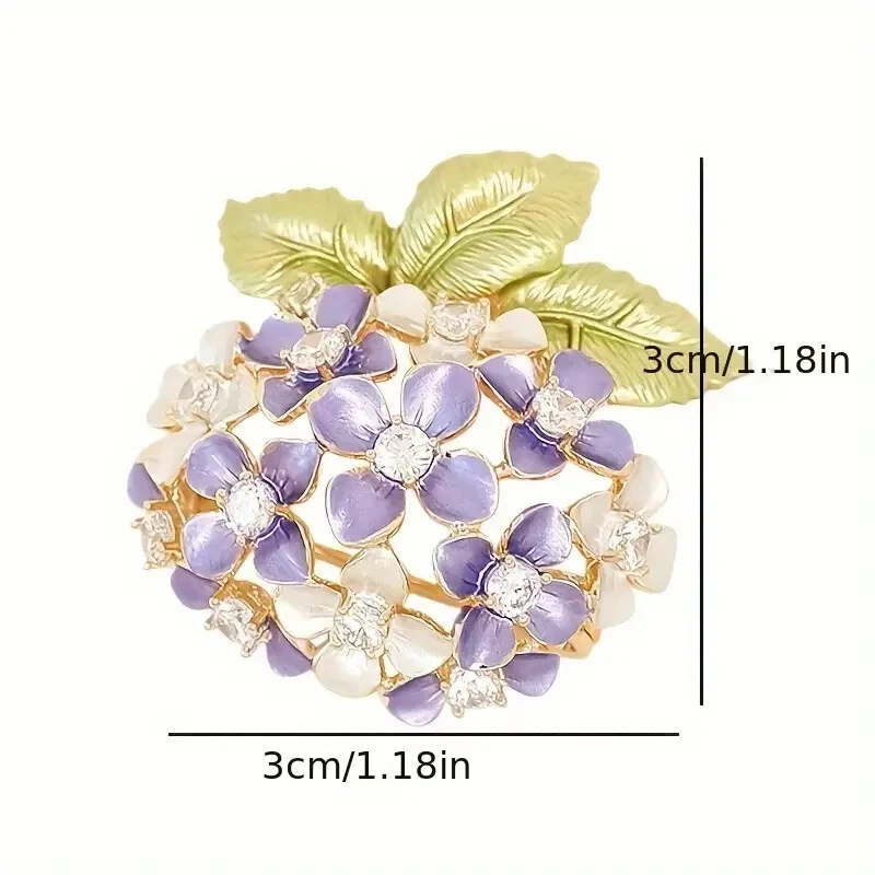 Broche Hortensia Púrpura Vintage Floral Solapa Prendedor Moda Regalo Mujeres Nuevo Foto 3 de 3