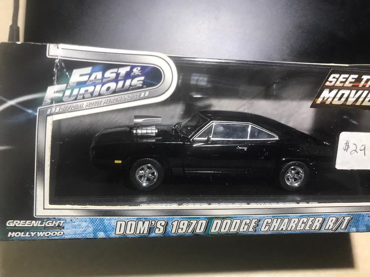 1:43 Greenlight Fast & Furious Dom's 1970 Dodge Charger R/T Black