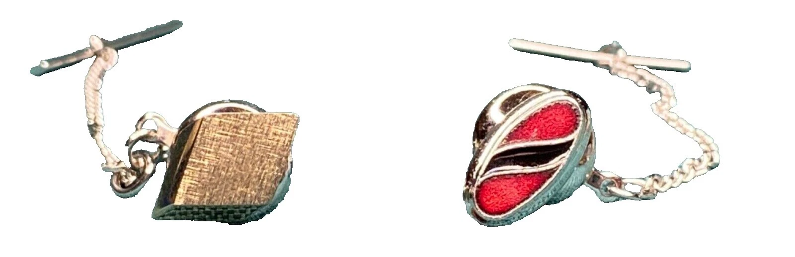 Diamond Enamel Tie Clasps & Tacks for Men