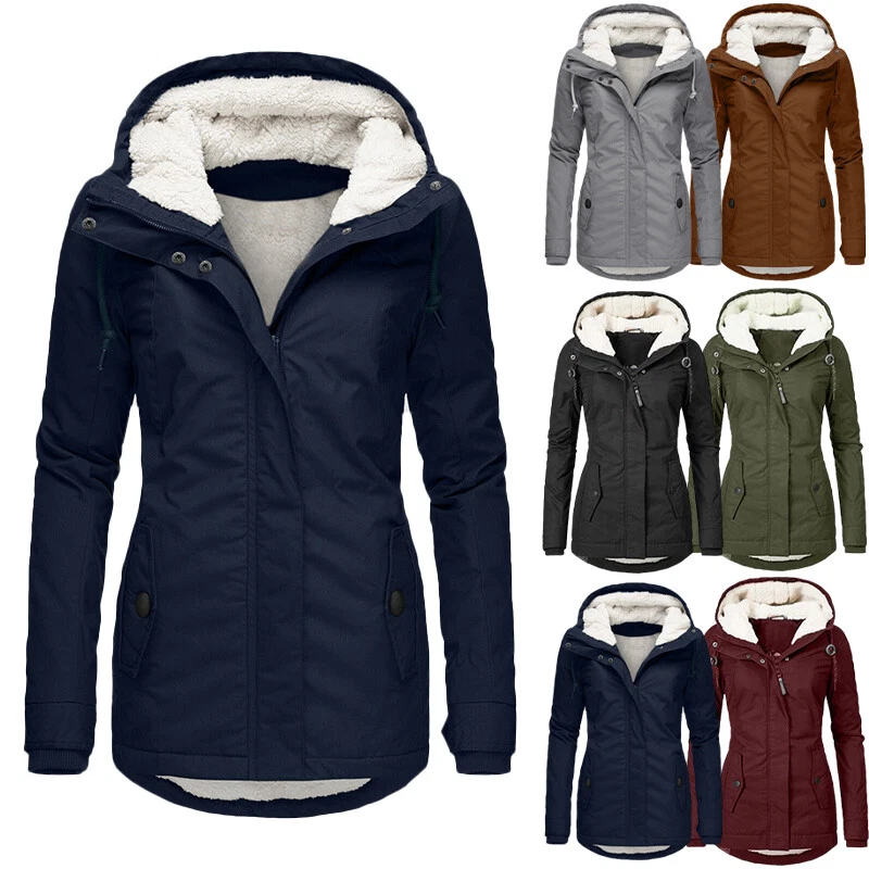 Wintermantel Damen Vintage Trenchcoat Warm Gefütte Produktbild-Vorschau 2