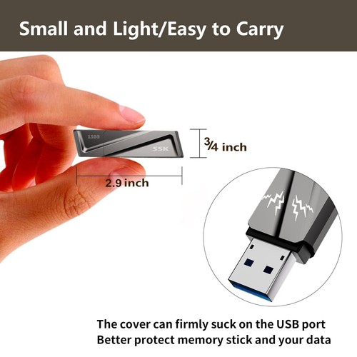 SSK SSD USB Flash Drive USB 3.2 550MB/s + USB C Adapte For Laptop Smartphone - Picture 9 of 38