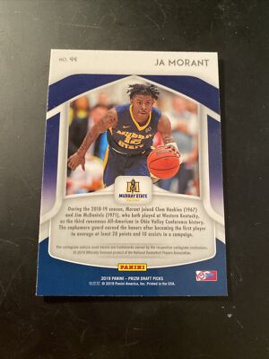 2019 Panini Prizm Draft Picks Ja Morant All American RC Rookie