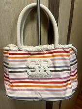 Sonia Rykiel Designer Handbag Nylon Tote Bag Stripe Euc