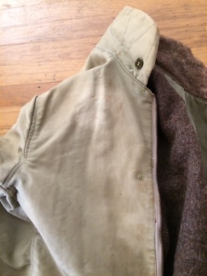 VINTAGE 1940 N1 WWII US USN NAVY GREEN DECK COAT JACKET CONTRACT