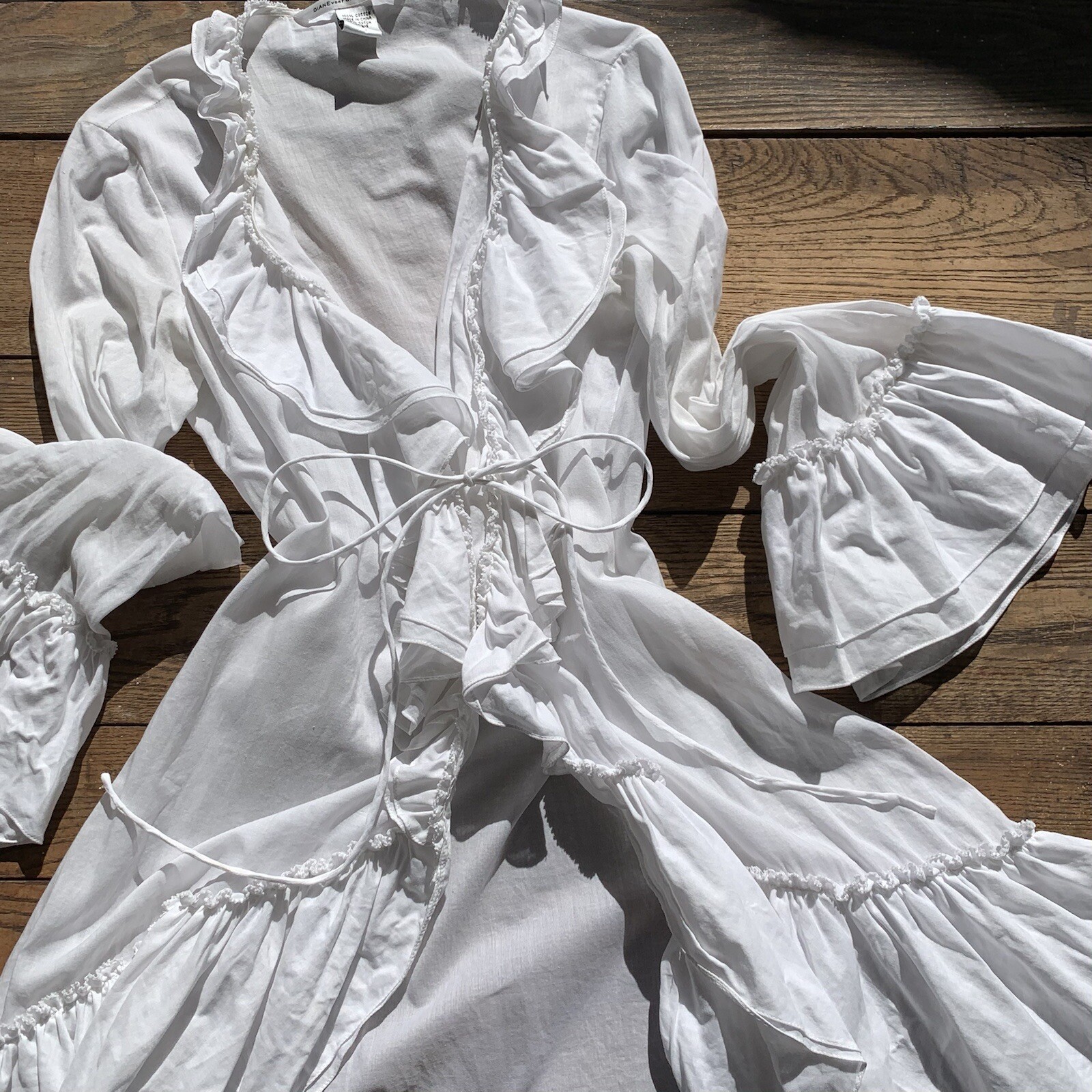 DVF Cotton Ruffle Statement Blouse - image 1