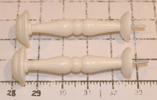 White Wood Curtain Drapery Hold Backs abt 4" Deep Set of 2 Tie Backs