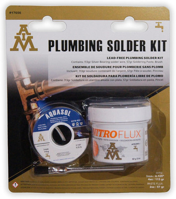 Plumbing Solder Kit with Solder Wire, Flux, and Brush, 113G / 4Oz