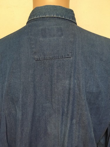JUSTIN RAYON BLEND LONG SLEEVE DENIM RODEO SHIRT Medium Wash SOFT L - Picture 5 of 12