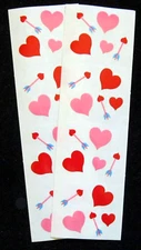 Mrs Grossman Two Sheets 2x6" Vintage 'Hearts and Arrows' Stickers (c-1992)