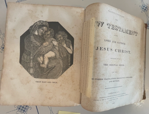 ANTIQUE 1829 THE HOLY BIBLE with APOCRYPHA, Pictures, H & E PHINNEY Family BIBLE - Picture 14 of 24