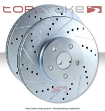 REAR TOPBRAKES Performance Cross Drilled Slotted Brake Disc Rotors TB31182
