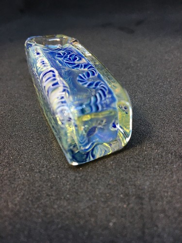 XC23B MINI BLOCK SQUARE BODY TOBACCO TUBE SMOKING HAND PIPE BLOWN GLASS 2.5” USA - Picture 8 of 12