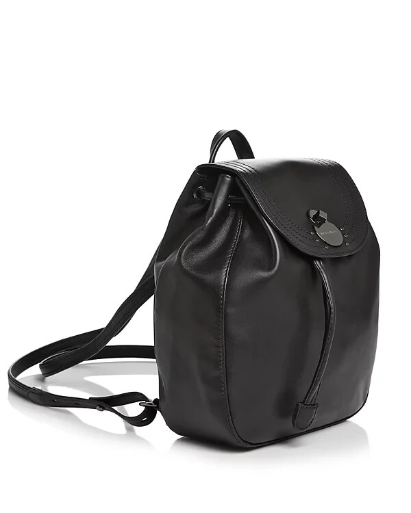 LONGCHAMP CAVALCADE BLACK LAMBSKIN LEATHER BACKPACK NEW  display picture 3