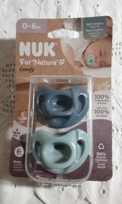 NUK For Nature Comfy Newborn Orthodontic Pacifiers 0-6 Months Set of 2