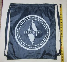 Skechers logo Nylon Drawstring adjustable Bag Backpack Gym Bag 20x17" blue white