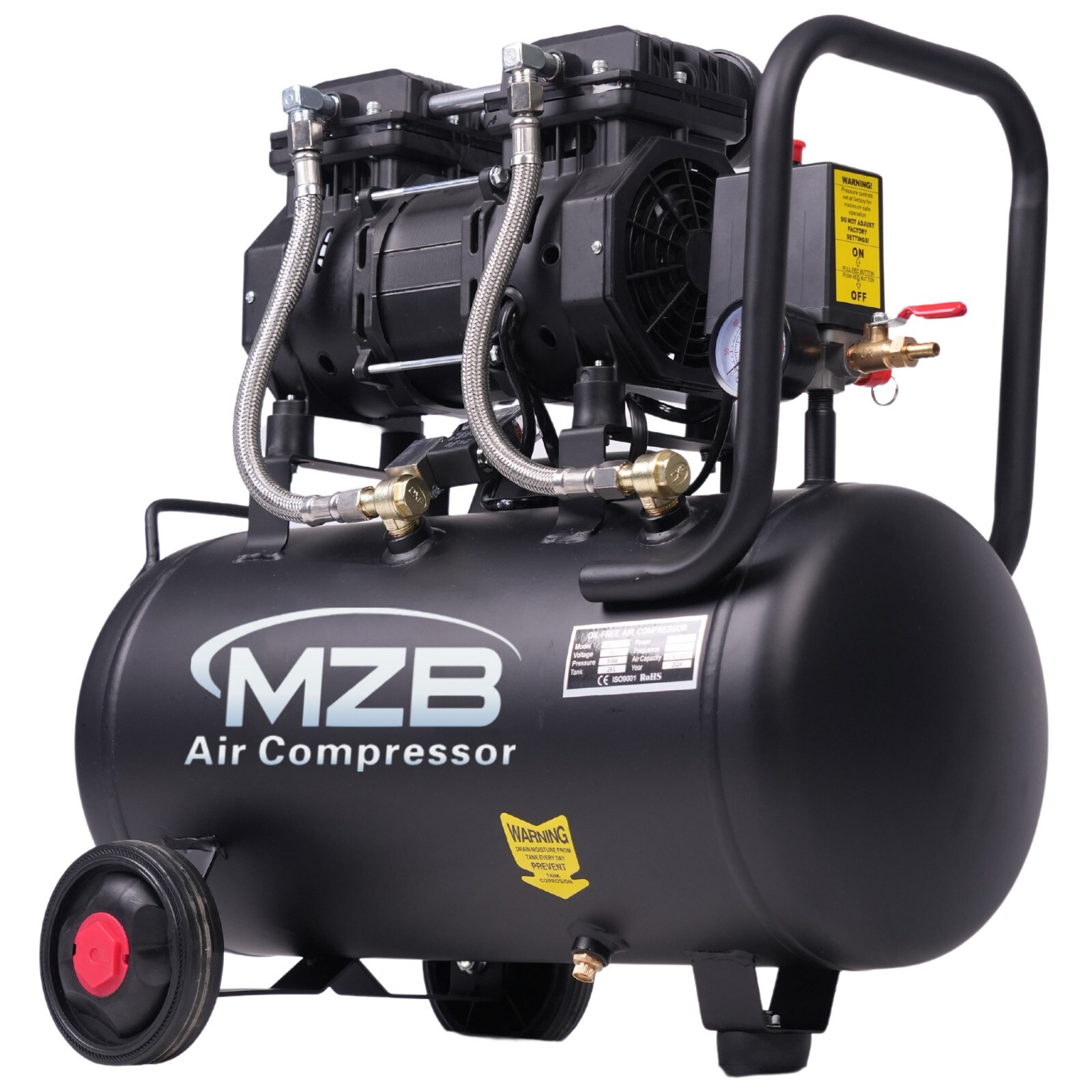 Quiet Air Compressor 110V/60Hz 1.5HP 7.41CFM,6.4 Gallon MAX 115PSI Steel Tanks