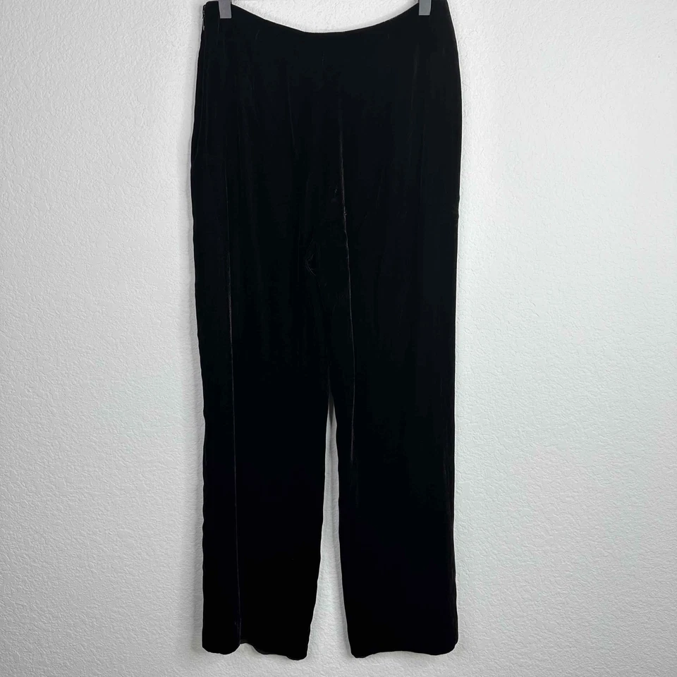 Calça Carlisle Feminina Tamanho 6 Marrom Escuro Veludo Veludo Perna Reta Vintage Gótica - Imagem 2 de 4