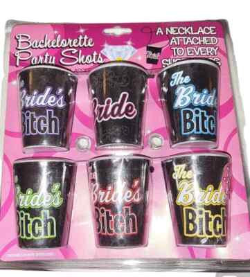 Bachelorette Party Shot Glasses With Necklaces Attached  NEW SPENCER'S