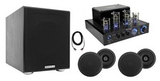 BluTube Tube Amplifier/Home Theater Receiver 4 5.25" Black Ceiling Speakers Sub