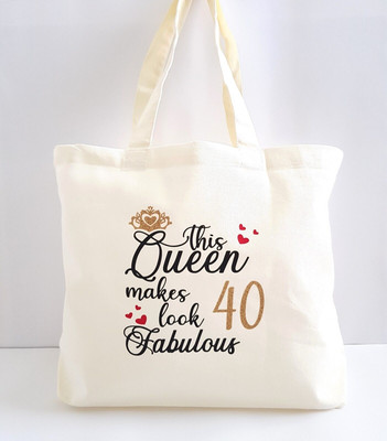 Birthday Party Fun Quotes Phrases Custom Tote Bag, Handmade Gift Present For Her