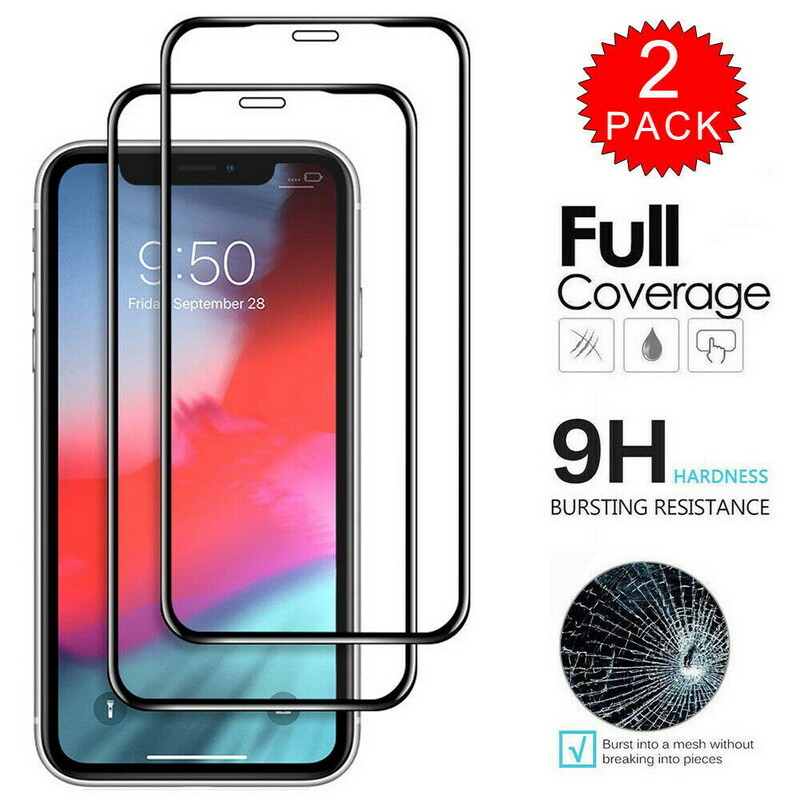 For iPhone 16 15 14 Pro Max 13 12 11 FULL COVER Tempered Glass Screen Protector