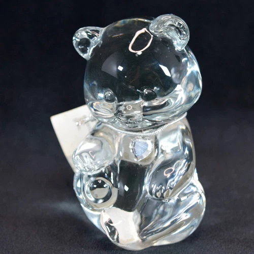 Fenton Art Glass Bear April Birthstone Diamond Figurine Paperweight 3.5"