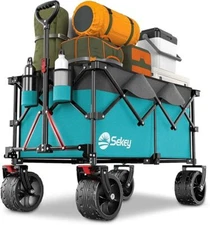 Sekey 220L Collapsible Foldable Wagon with 330lbs Weight Capacity Duty Turquoise