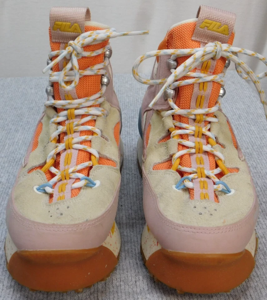 Fila Womens Renno Multi Trekking Suede Lifestyle Sneakers Shoes Orange Size 8.5 - Image 2 of 4