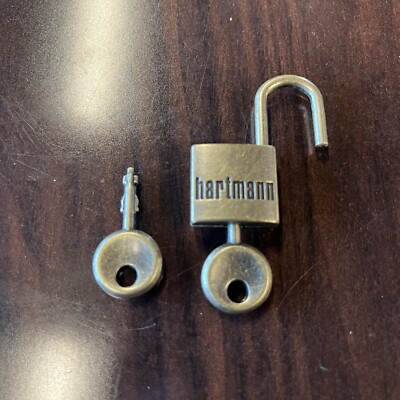 Hartmann Luggage Brass Padlock Lock and Key Set 2 Keys Vintage Brand New