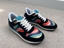 Image of PAUL SMITH ‘WARE’ Swirl Stripe Leather Trainers Sneakers | UK 4 | Brand New £220