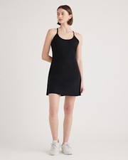 Quince Women Ultra-Form Active Dress Black Basic Sleeved S
