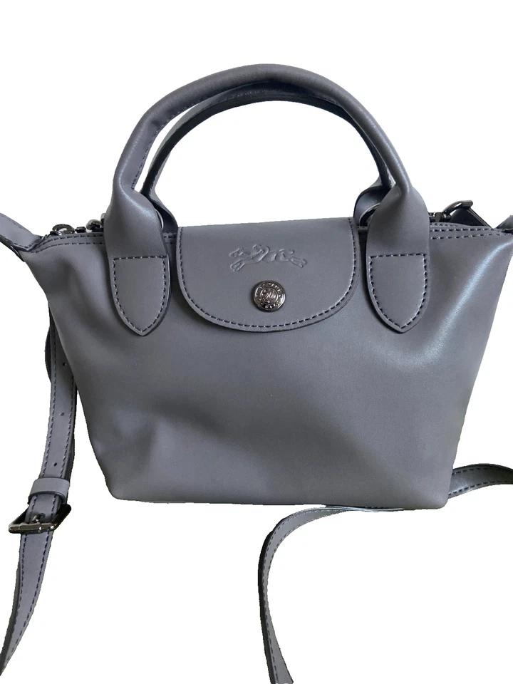 LONGCHAMP Le Pliage Xtra XS Leather Handbag Shoulder Bag - Turtledove/Gray - Photo 4/4